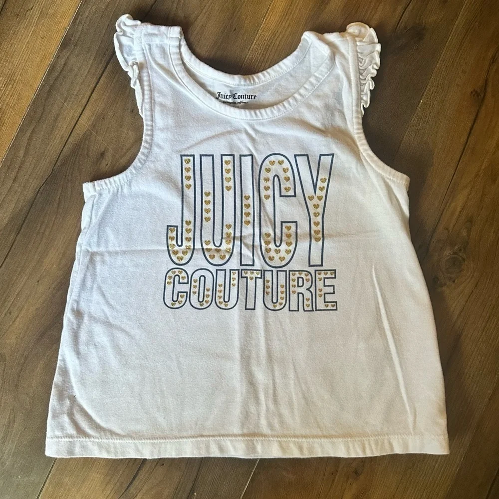 Juicy Couture | 2 Piece Logo Top and Stripped Short Set | Size 4